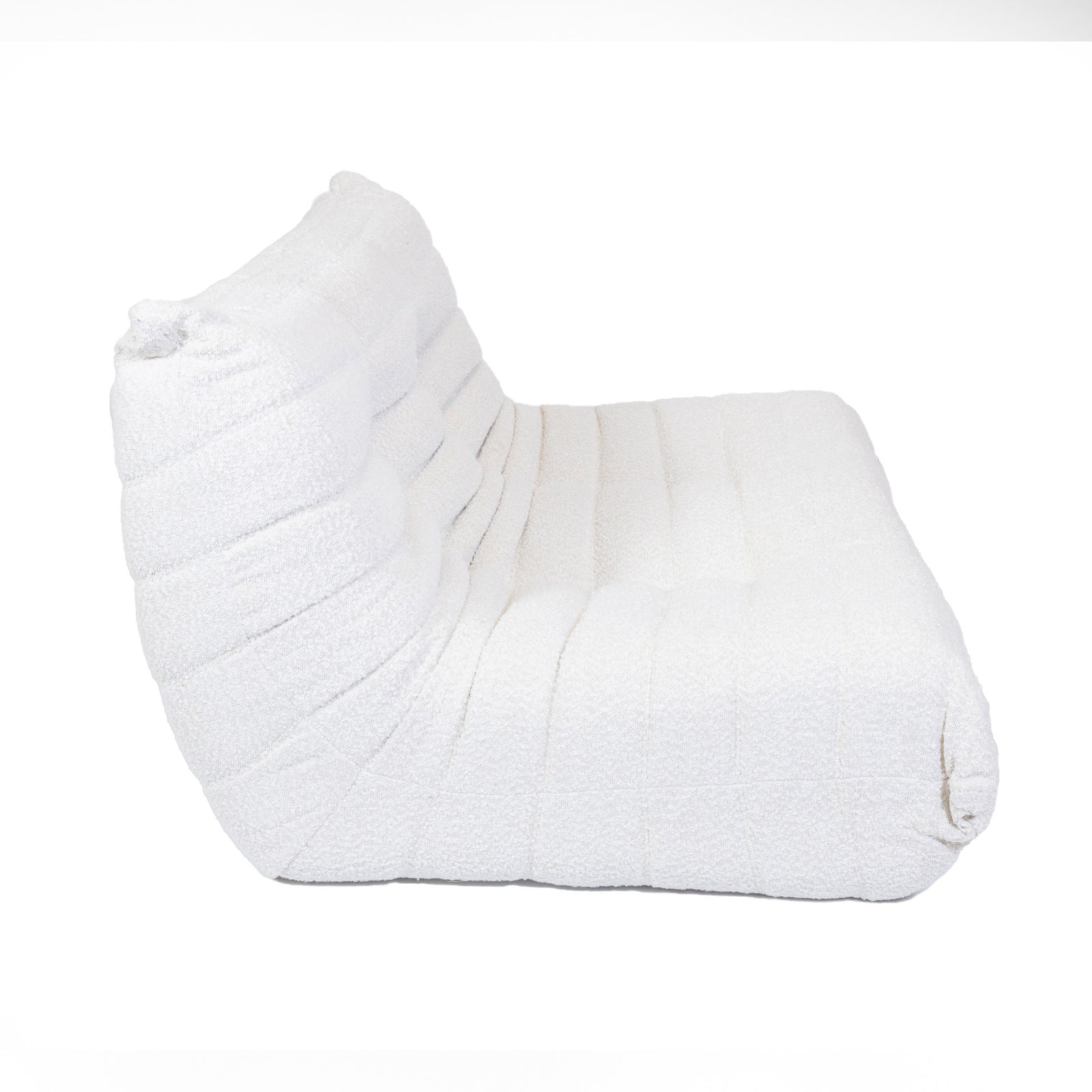 Togo Style Sofa White Boucle 2 Seater