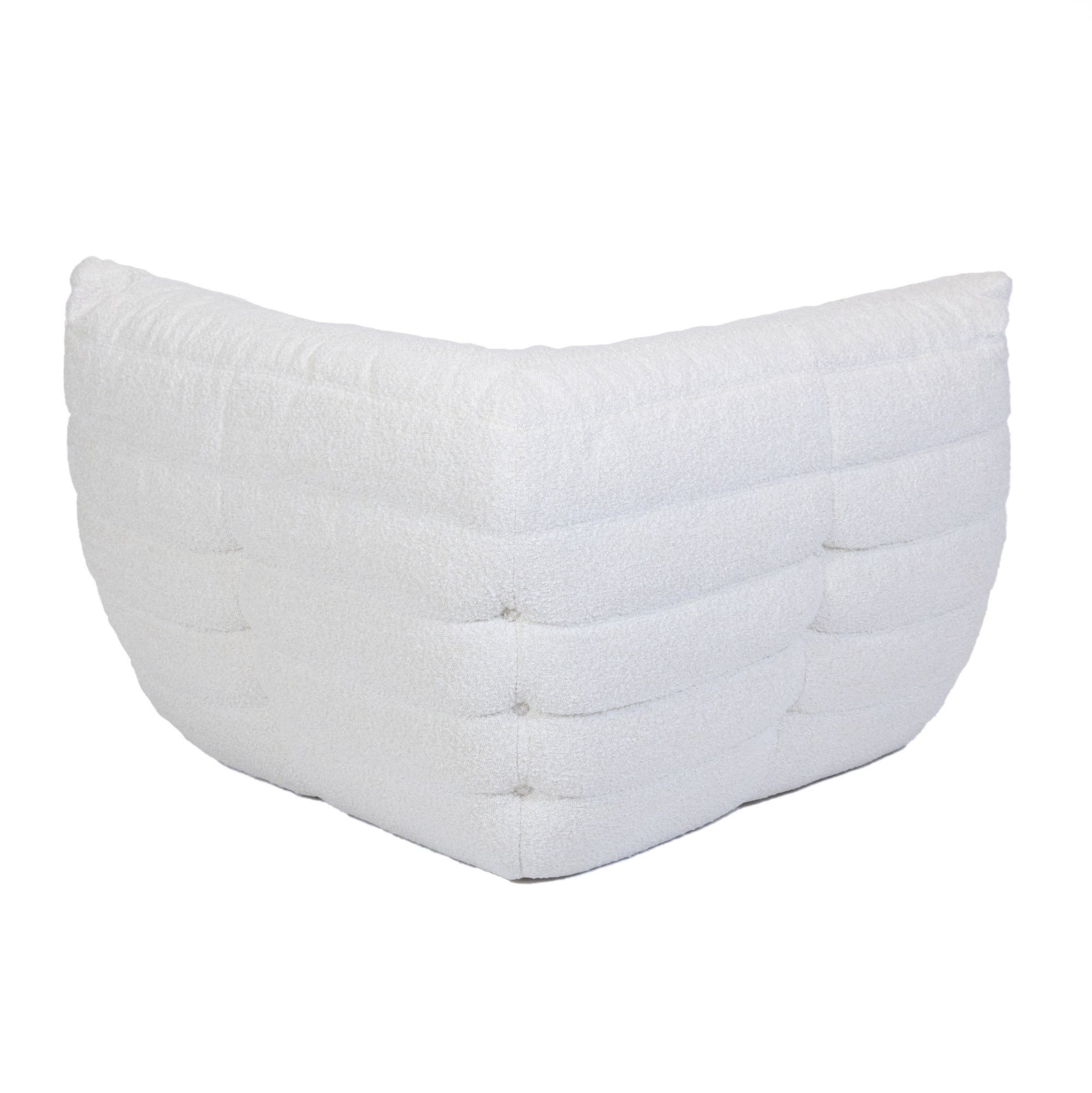 Togo Style Sofa White Boucle Corner