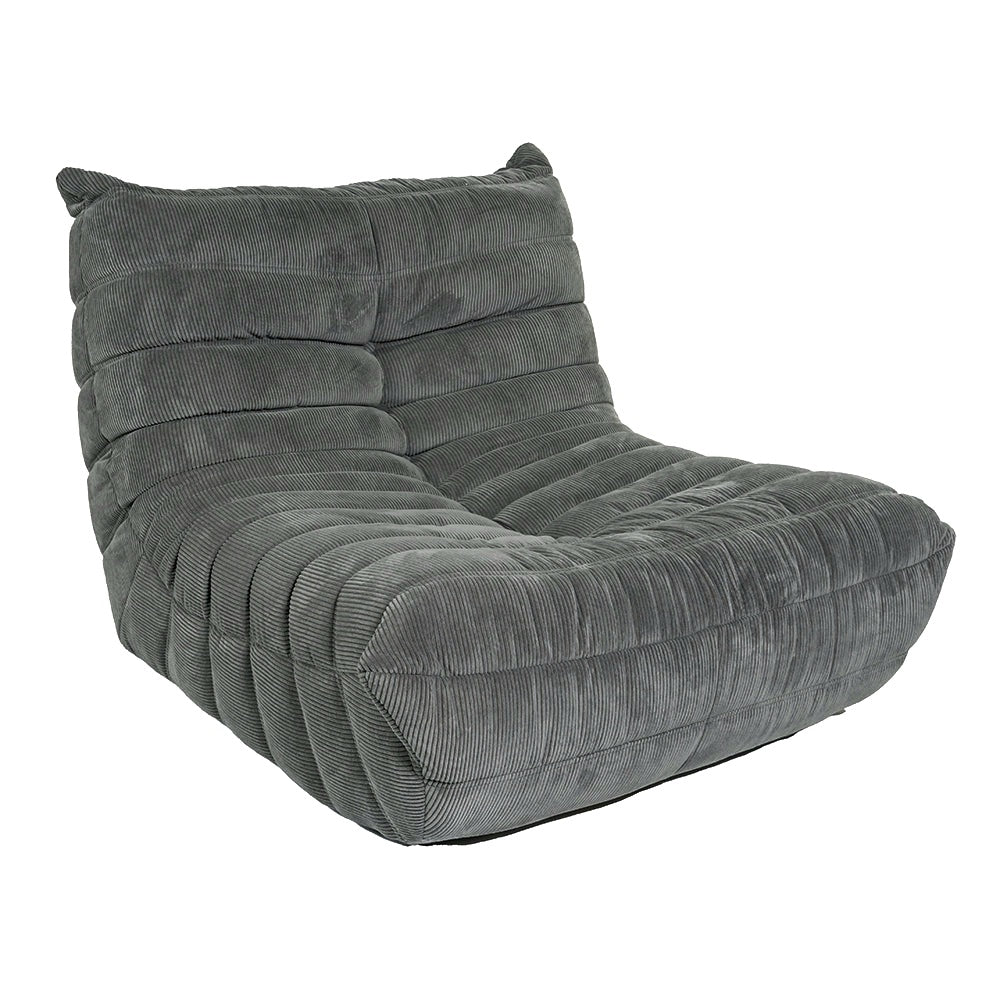 Togo Style Sofa Charcoal Grey Corduroy