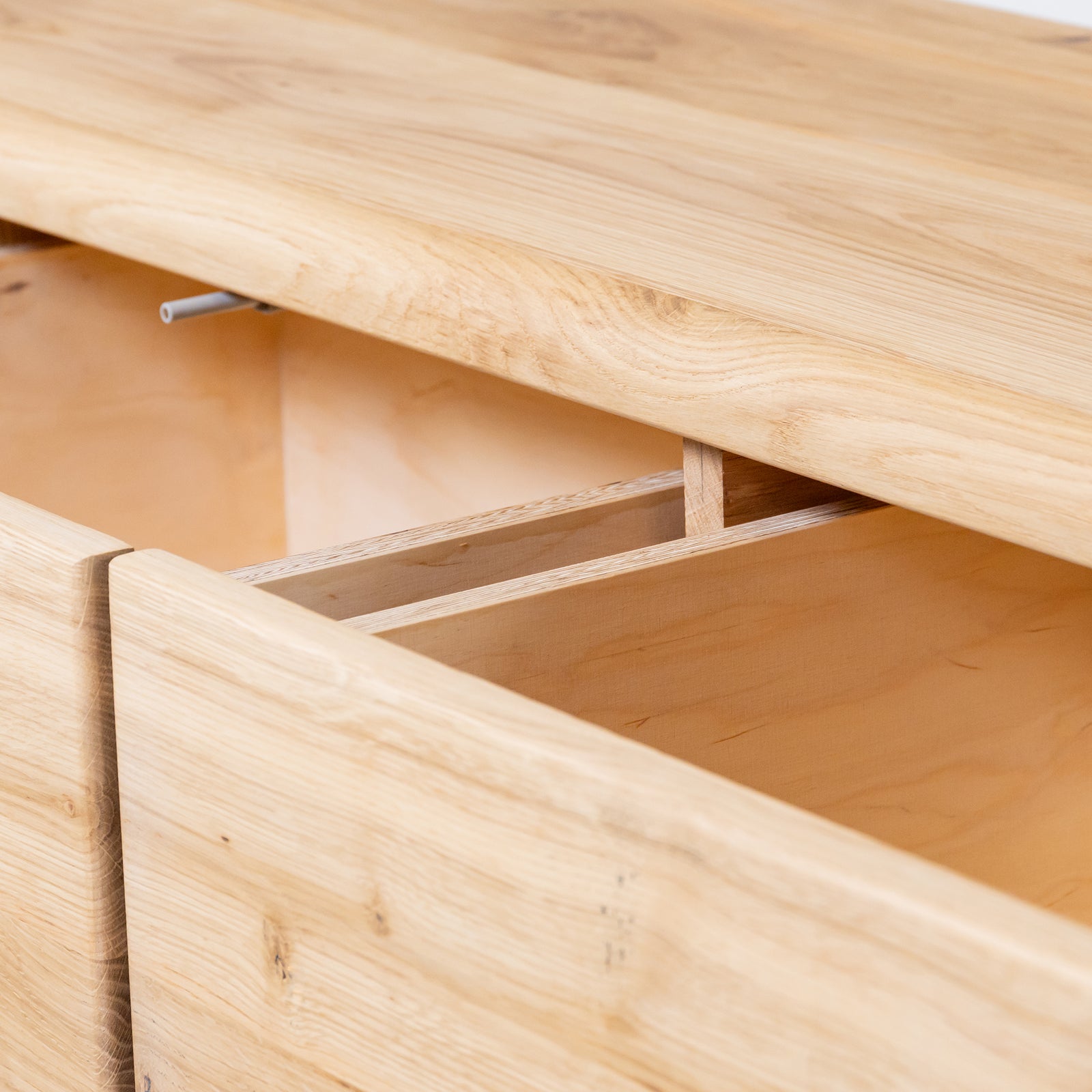 Solid Oak 4 Drawers Scandia Low Unit L 200cm