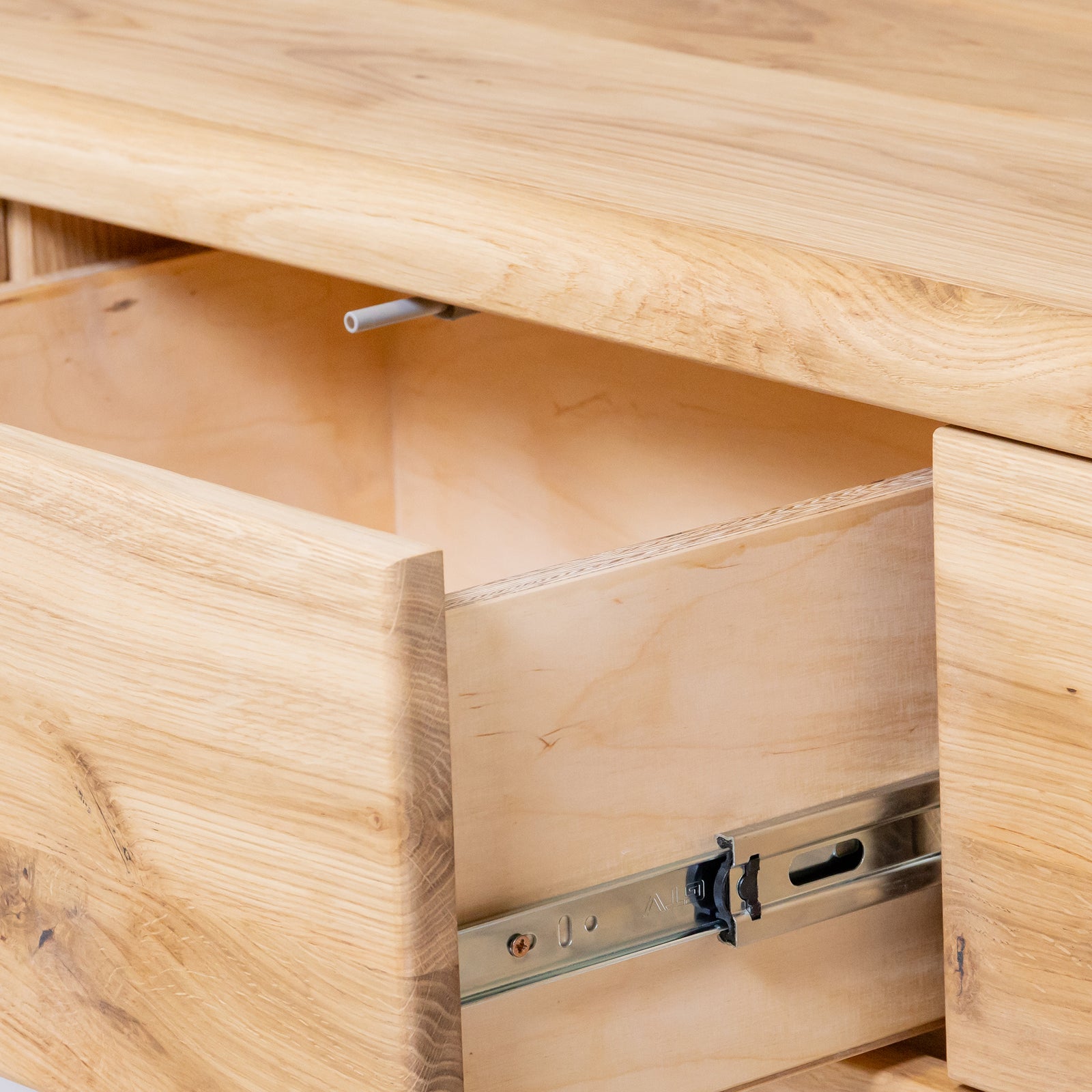 Solid Oak 4 Drawers Scandia Low Unit L 200cm