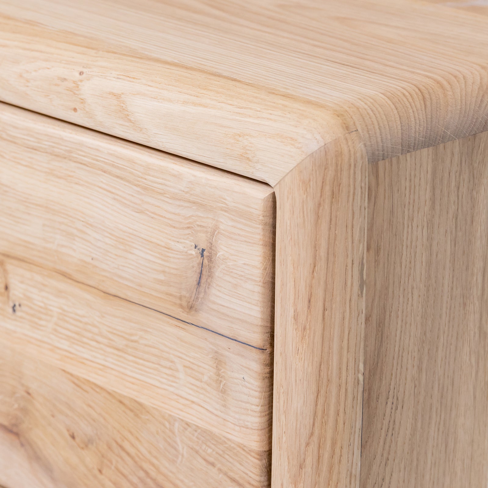Solid Oak 4 Drawers Scandia Low Unit L 200cm