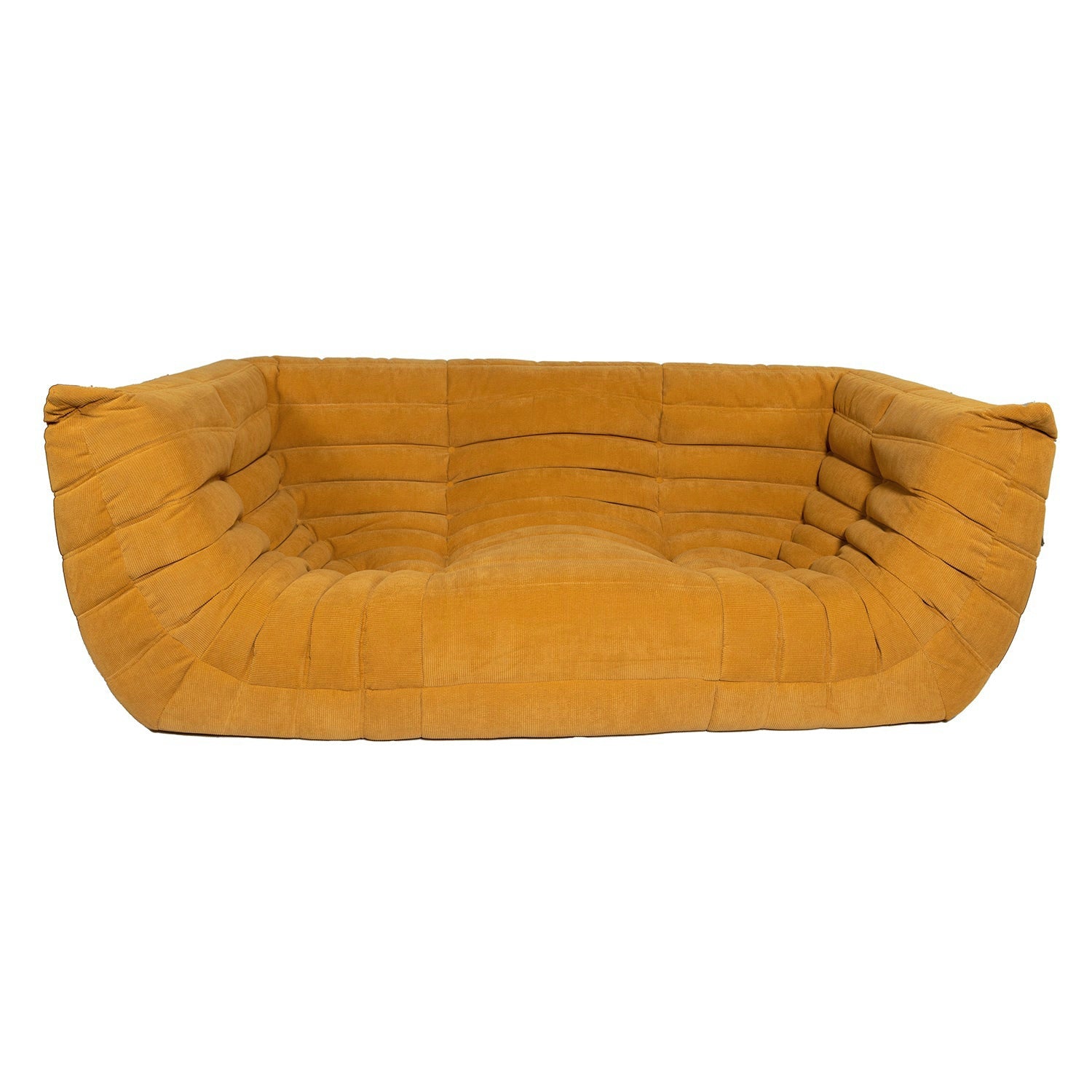 Togo Style Sofa Mustard Yellow Corduroy
