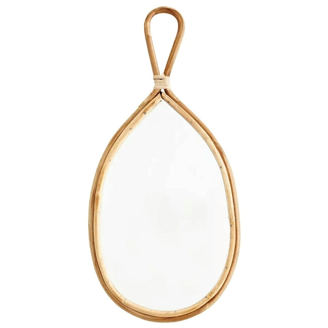 Oval Mirror With Bamboo Frame