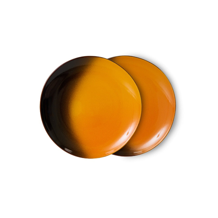 HKLIVING 70s Ceramics: Dessert Plates, Sunshine (set of 2)