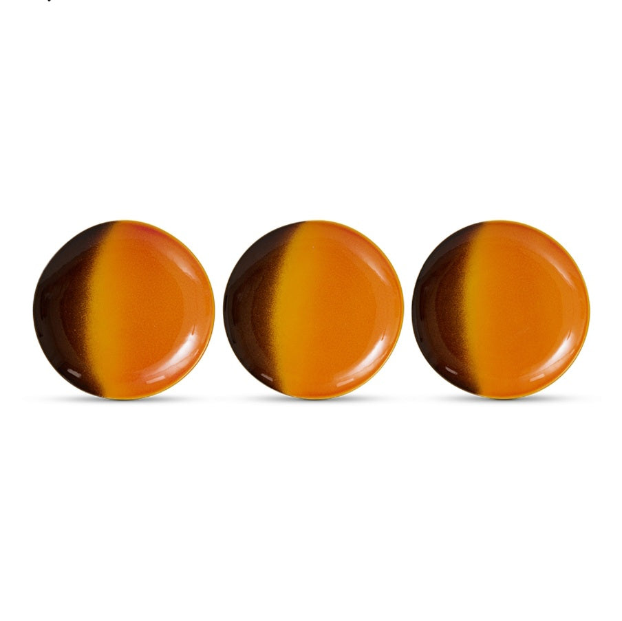 HKLIVING 70s Ceramics: Dessert Plates, Sunshine (set of 2)