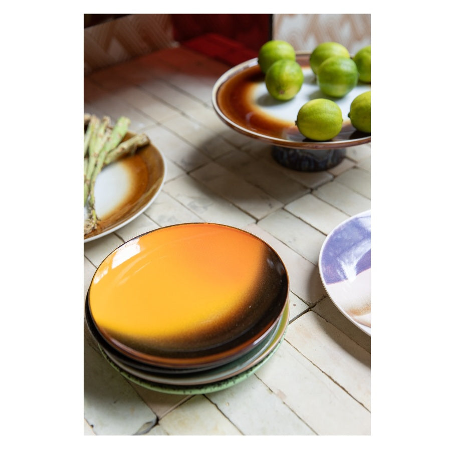 HKLIVING 70s Ceramics: Dessert Plates, Sunshine (set of 2)