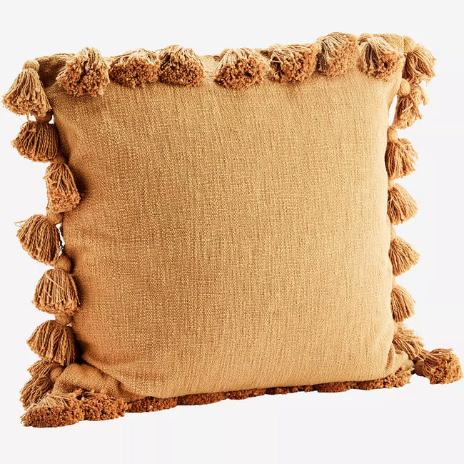 Cushion With Tassels Brown Sugar
