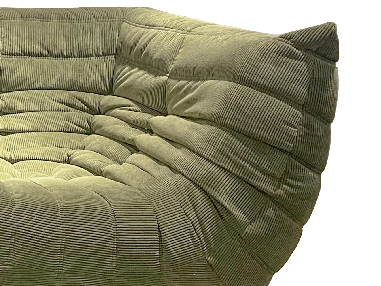 Togo Style Sofa Army Green Corduroy Corner