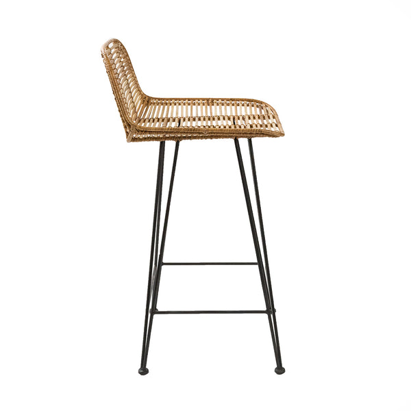 HKliving Rattan Bar Stool Natural S.ALTERNATIVE FURNITURE