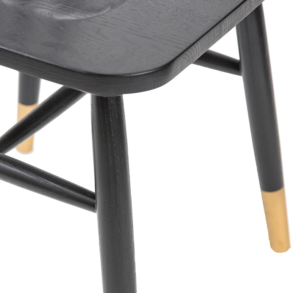 Windsor Chair Black / Golden Dipped Legs