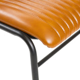 Hipster Leather Upholstered Metal Side Chair - Tan Brown