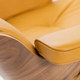 Iconic Lounge Chair and Ottoman - Walnut & Camel Leather