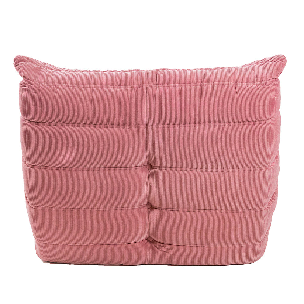 Togo Style Sofa Pastel Pink Corduroy 1 Seater
