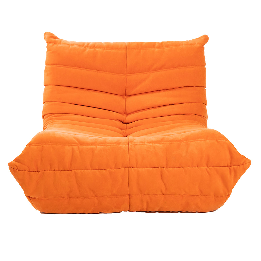 Togo Style Sofa Orange Suede