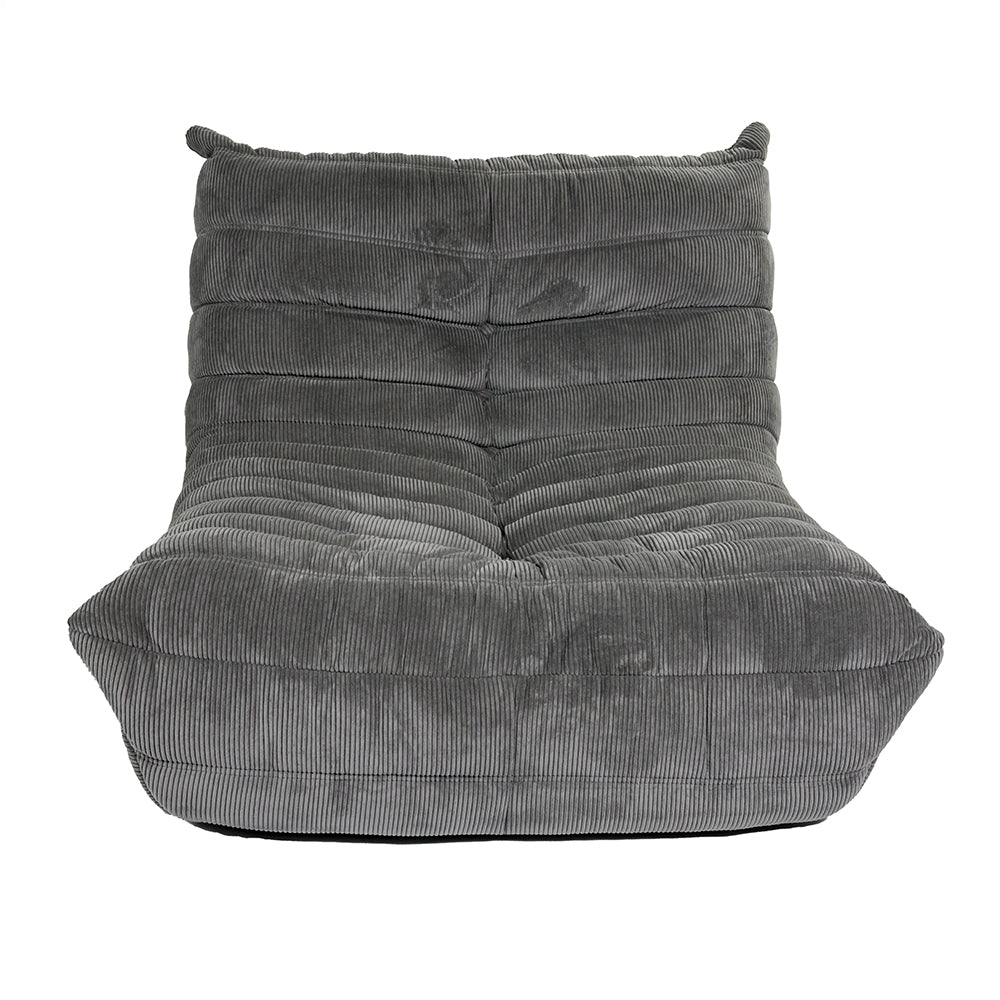 Togo Style Sofa Charcoal Grey Corduroy