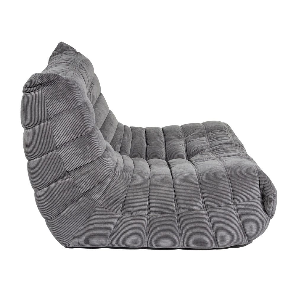 Togo Style Sofa Charcoal Grey Corduroy