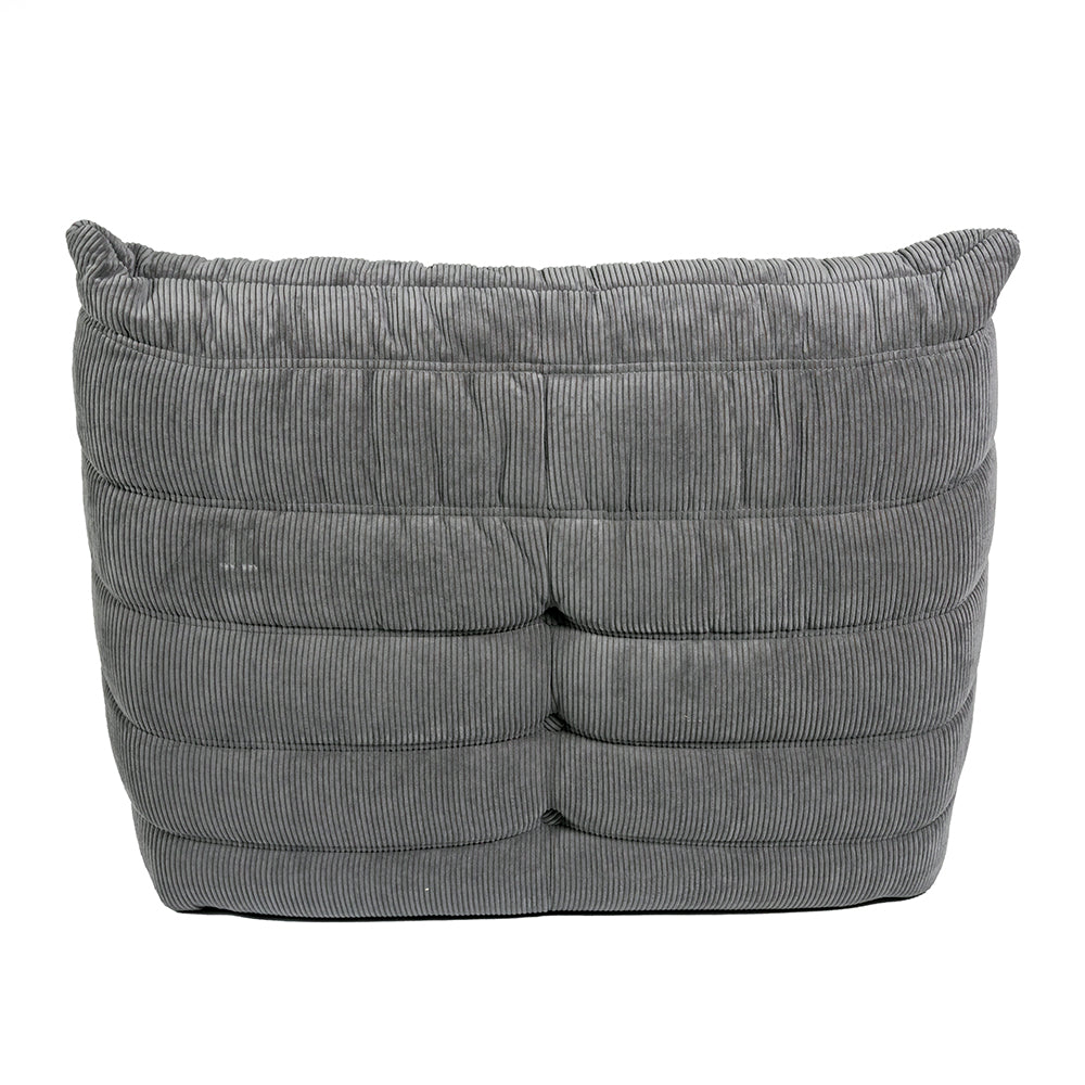 Togo Style Sofa Charcoal Grey Corduroy