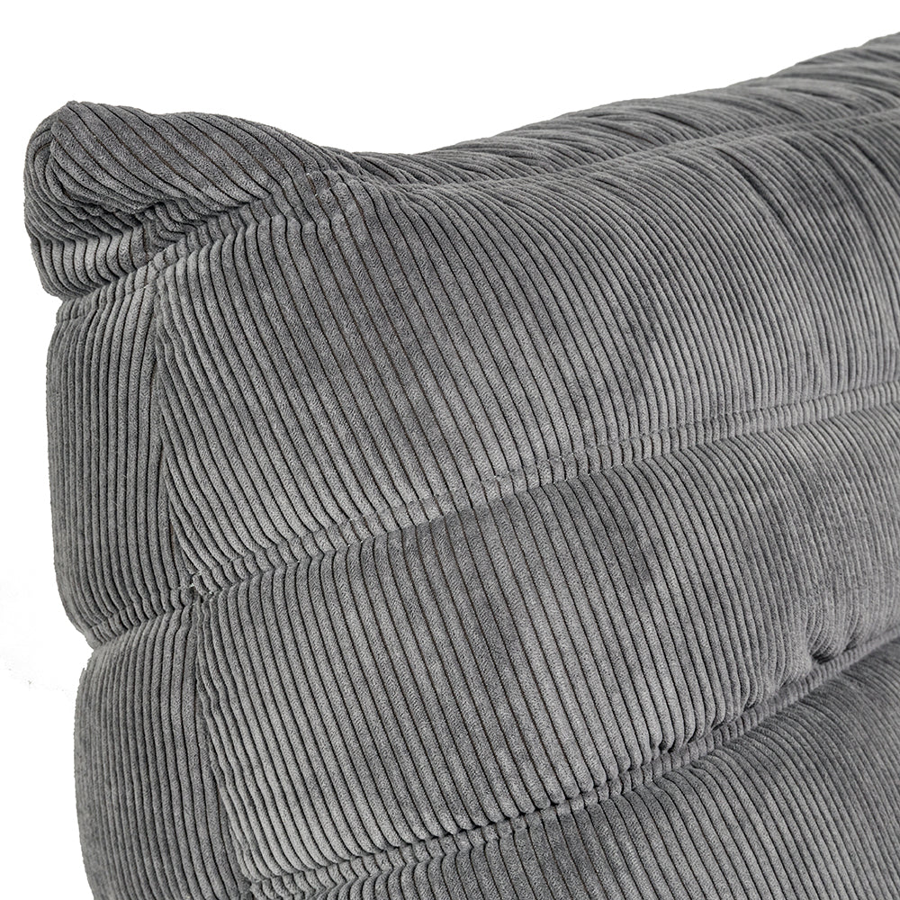 Togo Style Sofa Charcoal Grey Corduroy