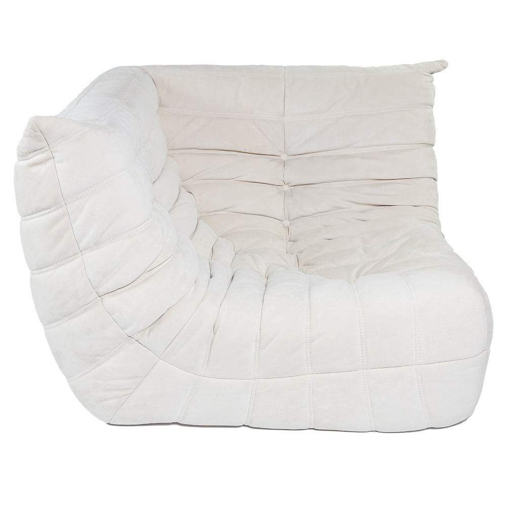 Togo Style Sofa Off White Suede Corner