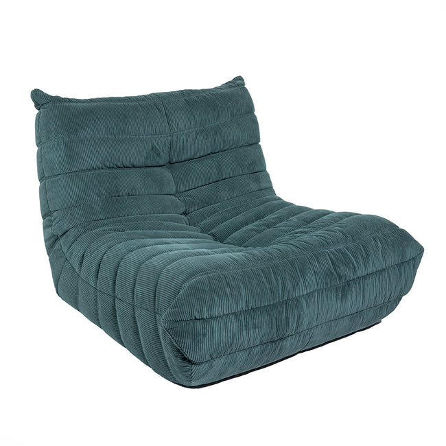 Togo Style Sofa Teal Corduroy