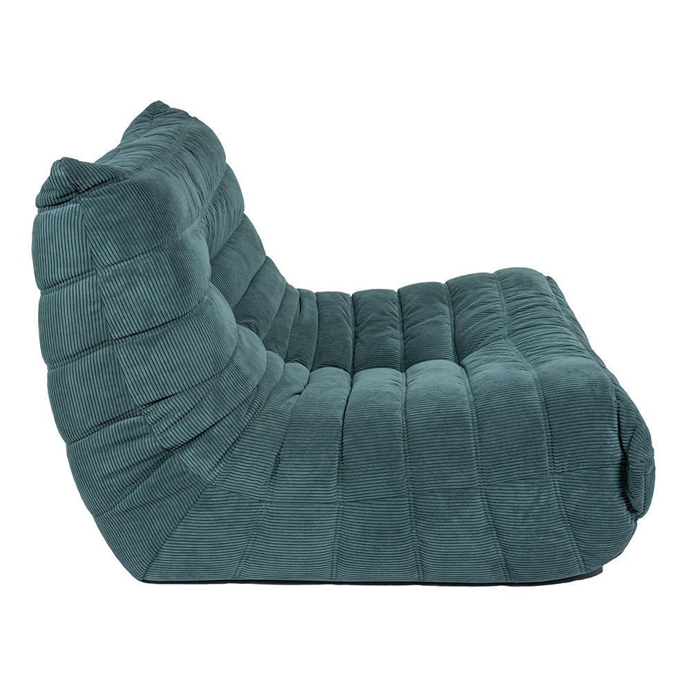 Togo Style Sofa Teal Corduroy