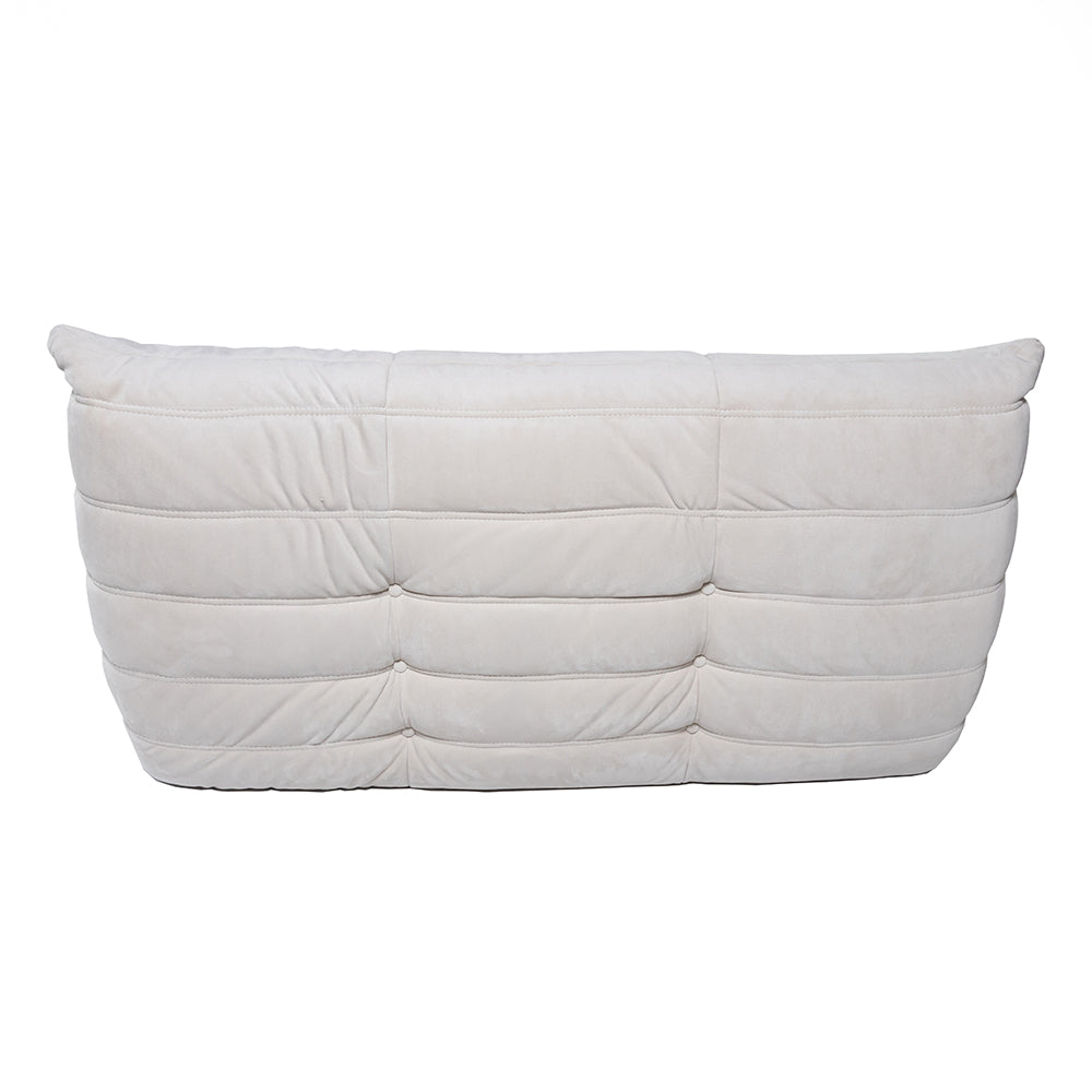 Togo Style Sofa Off White Suede 2 Seater