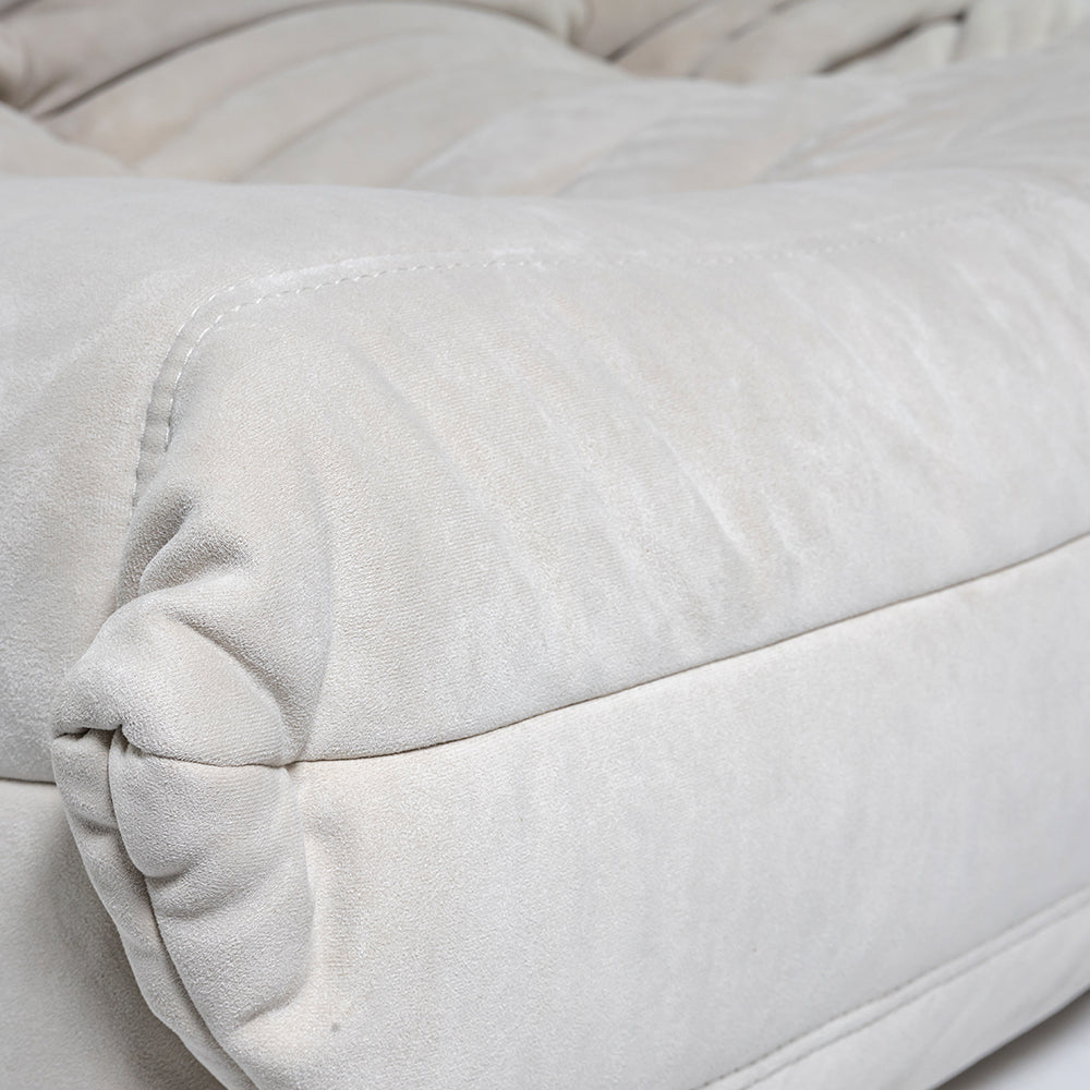 Togo Style Sofa Off White Suede Corner