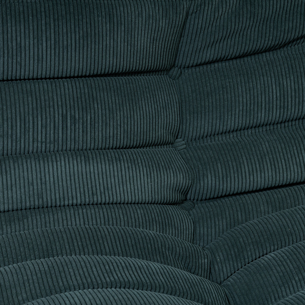 Togo Style Sofa Teal Corduroy 2 Seater