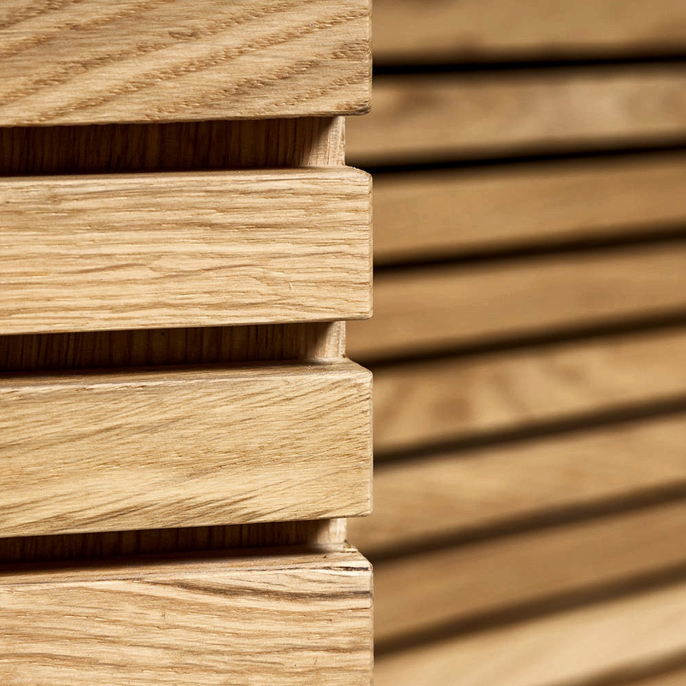 Solid Oak 3 Doors Slatted Cabinet L 155cm / Strachel A.F.