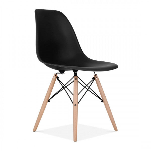 Iconic DSW Style Side Chair Black Natural Legs S.ALTERNATIVE