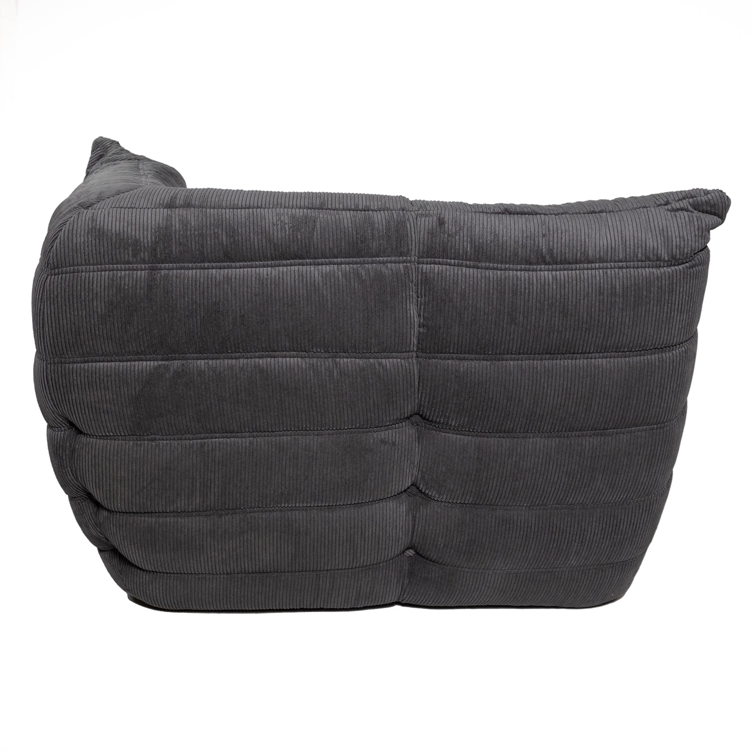 Togo Style Sofa Charcoal Grey Corduroy Corner