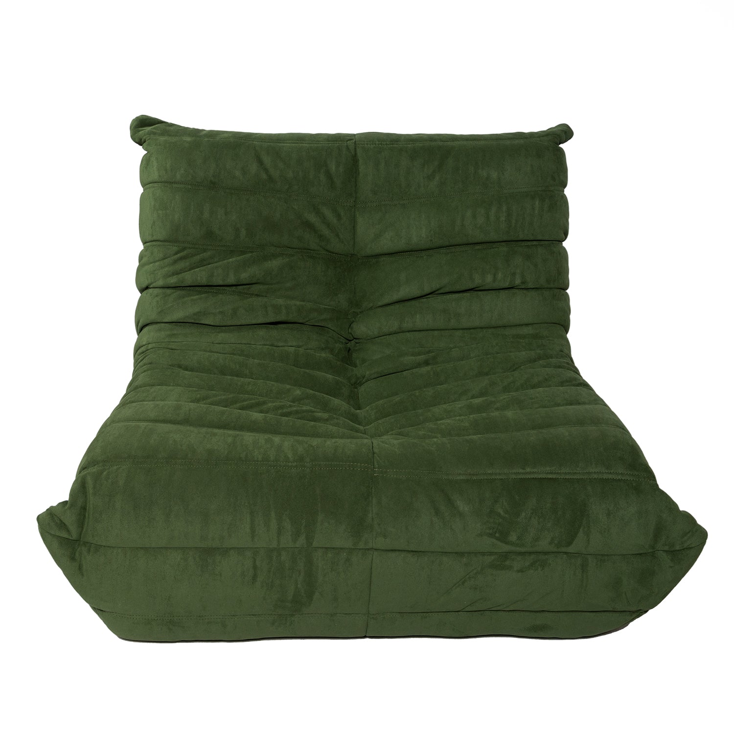 Togo Style Sofa Green Suede 1 Seater