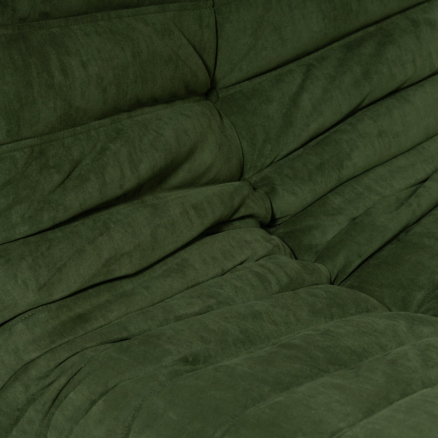 Togo Style Sofa Green Suede 1 Seater