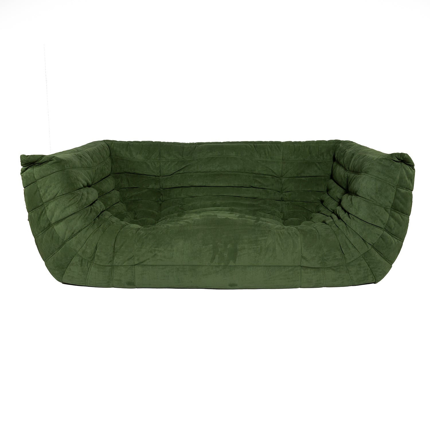 Togo Style Sofa Green Suede