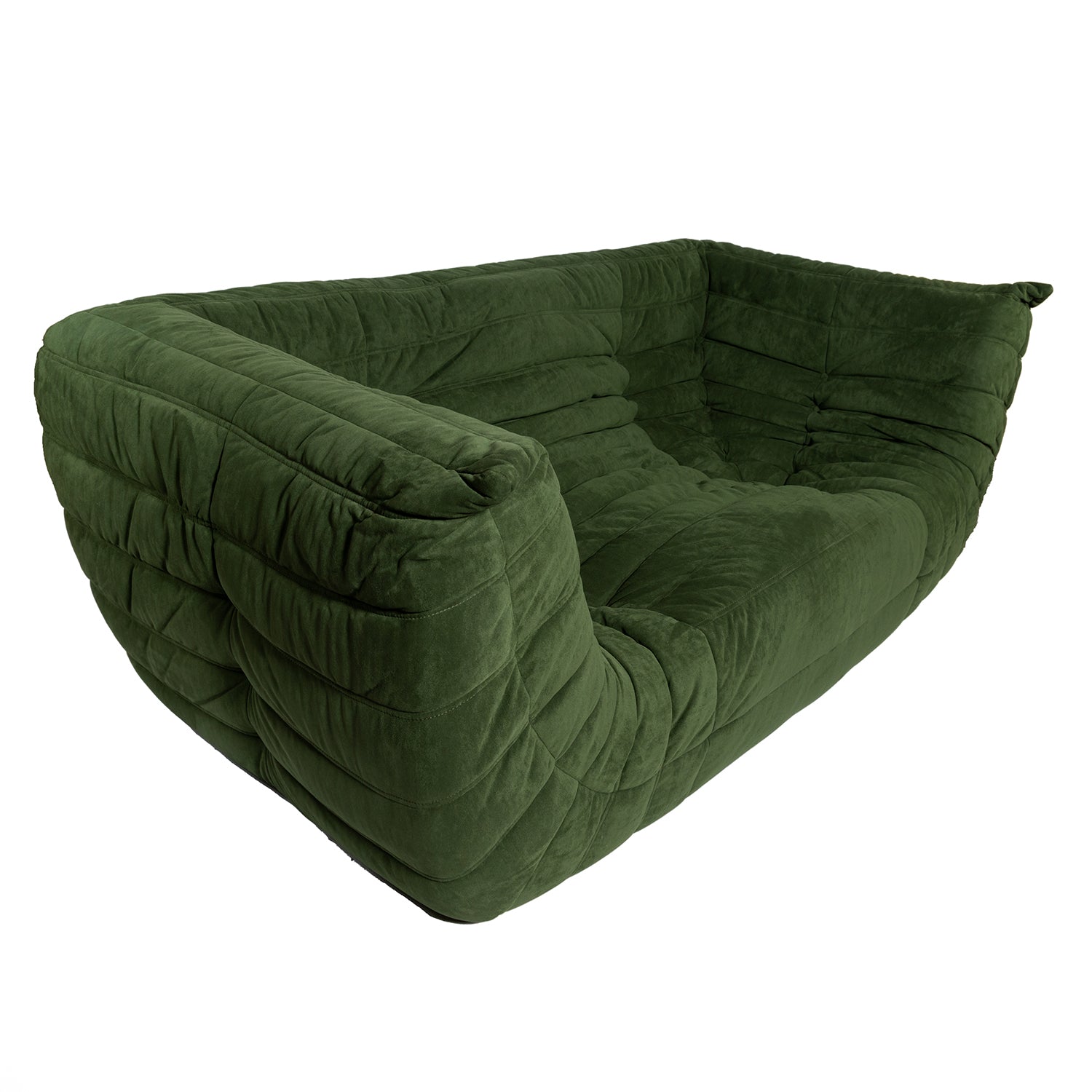 Togo Style Sofa Green Suede