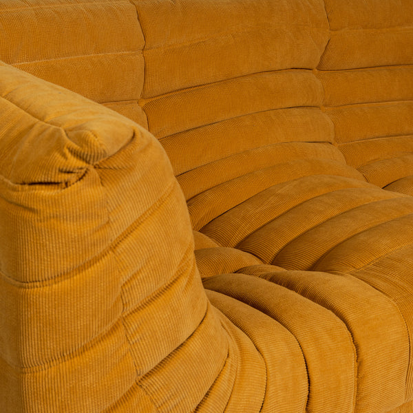 Togo Style Sofa Mustard Yellow Corduroy S.ALTERNATIVE FURNITURE