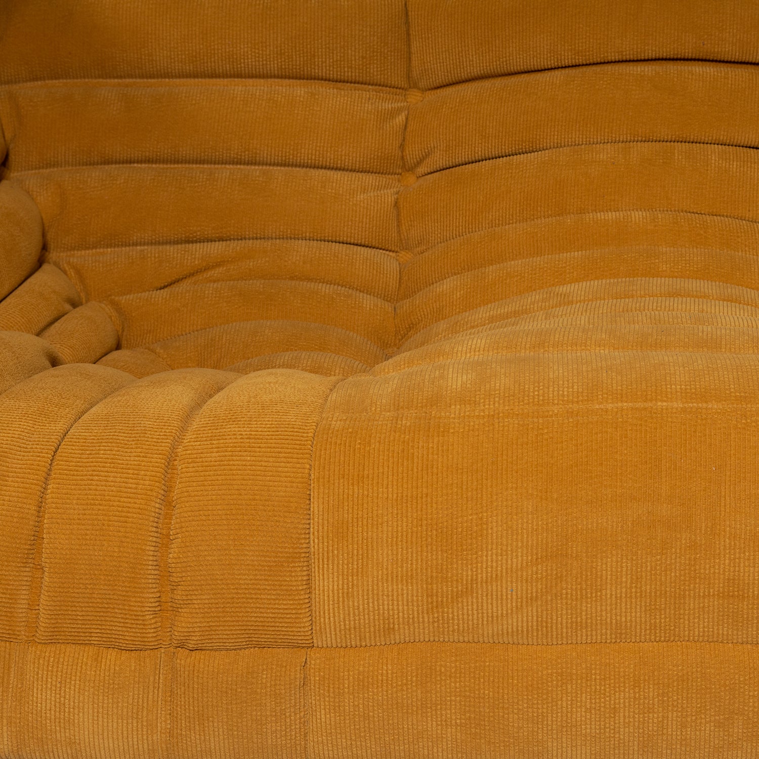 Togo Style Sofa Mustard Yellow Corduroy