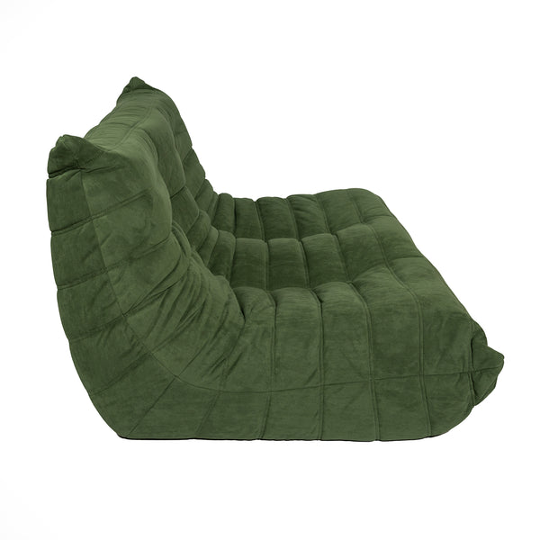 Togo Style Sofa Green Suede 2 Seater S.ALTERNATIVE FURNITURE