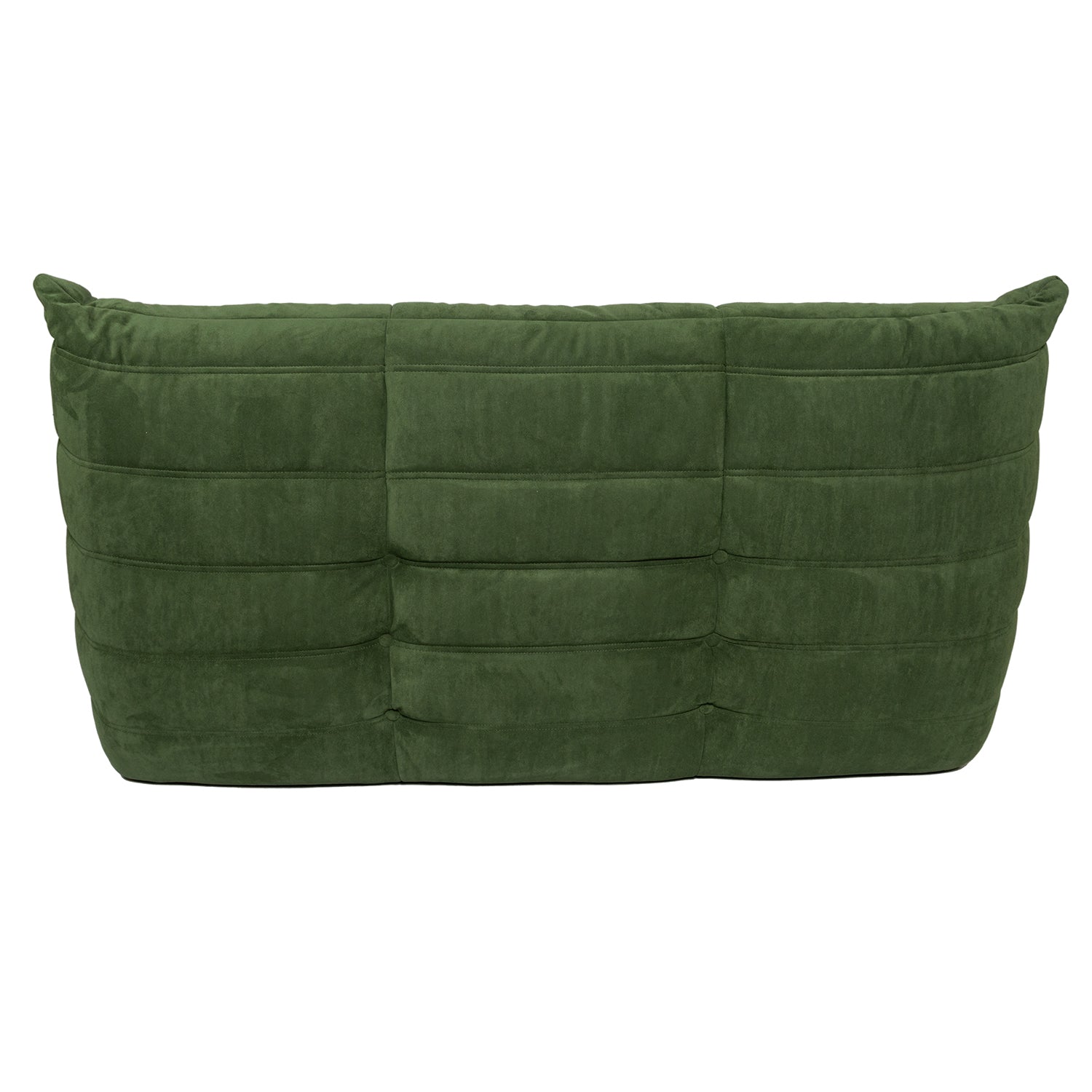 Togo Style Sofa Green Suede 2 Seater