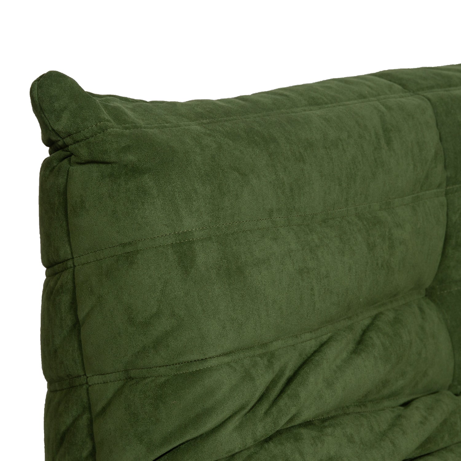 Togo Style Sofa Green Suede 2 Seater