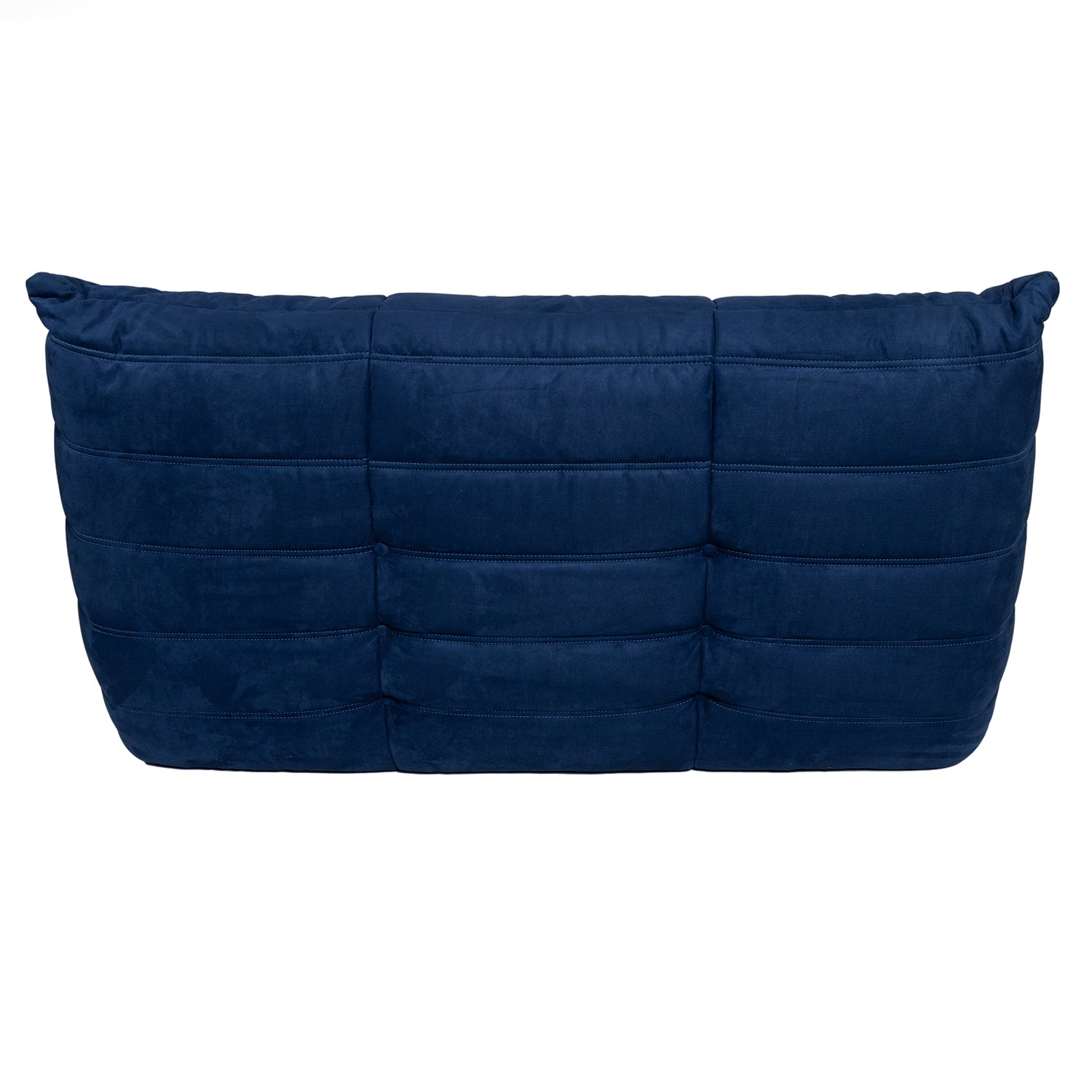Togo Style Sofa Marine Blue Suede 2 Seater