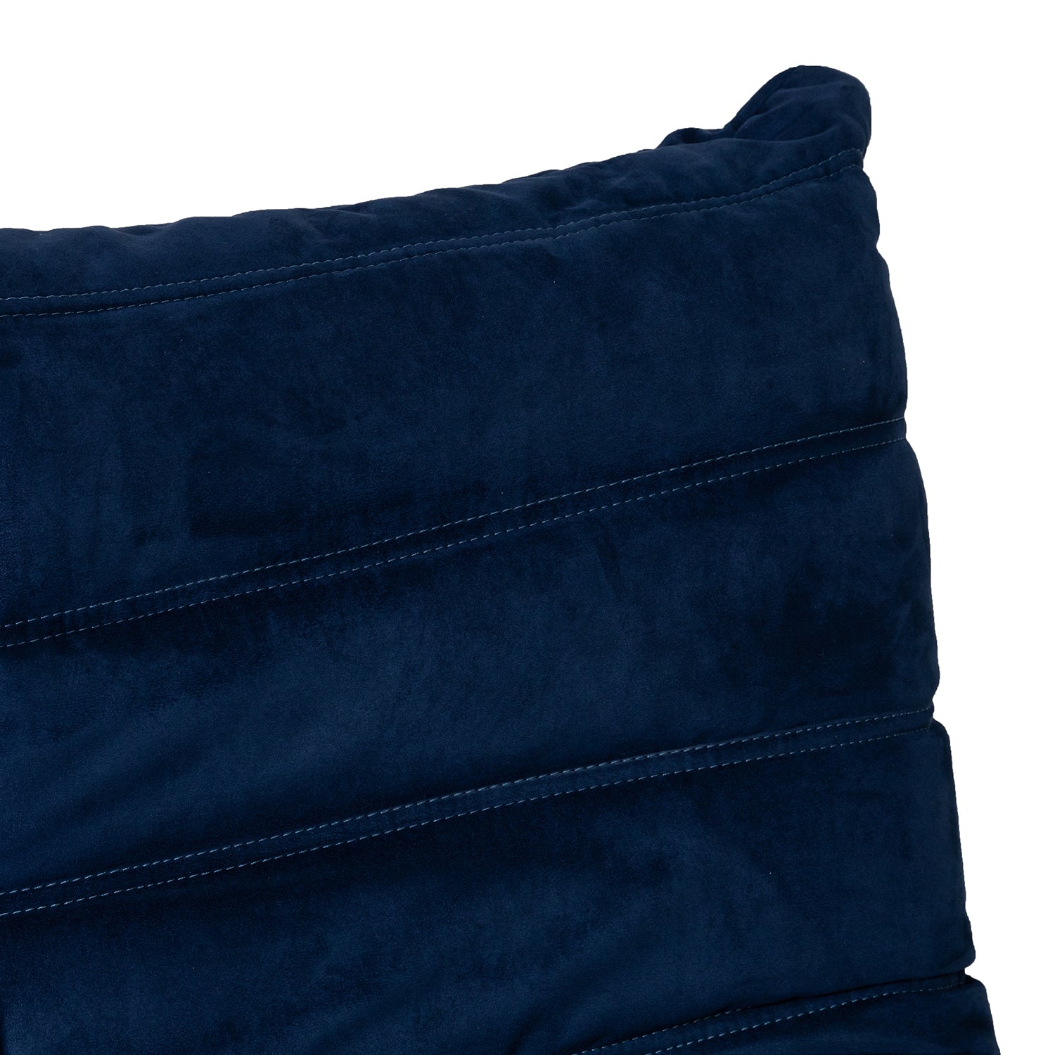 Togo Style Sofa Marine Blue Suede 2 Seater