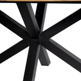 Solid Oak Oval Dining Table / Metal Black Star Frame by Strachel A.F.