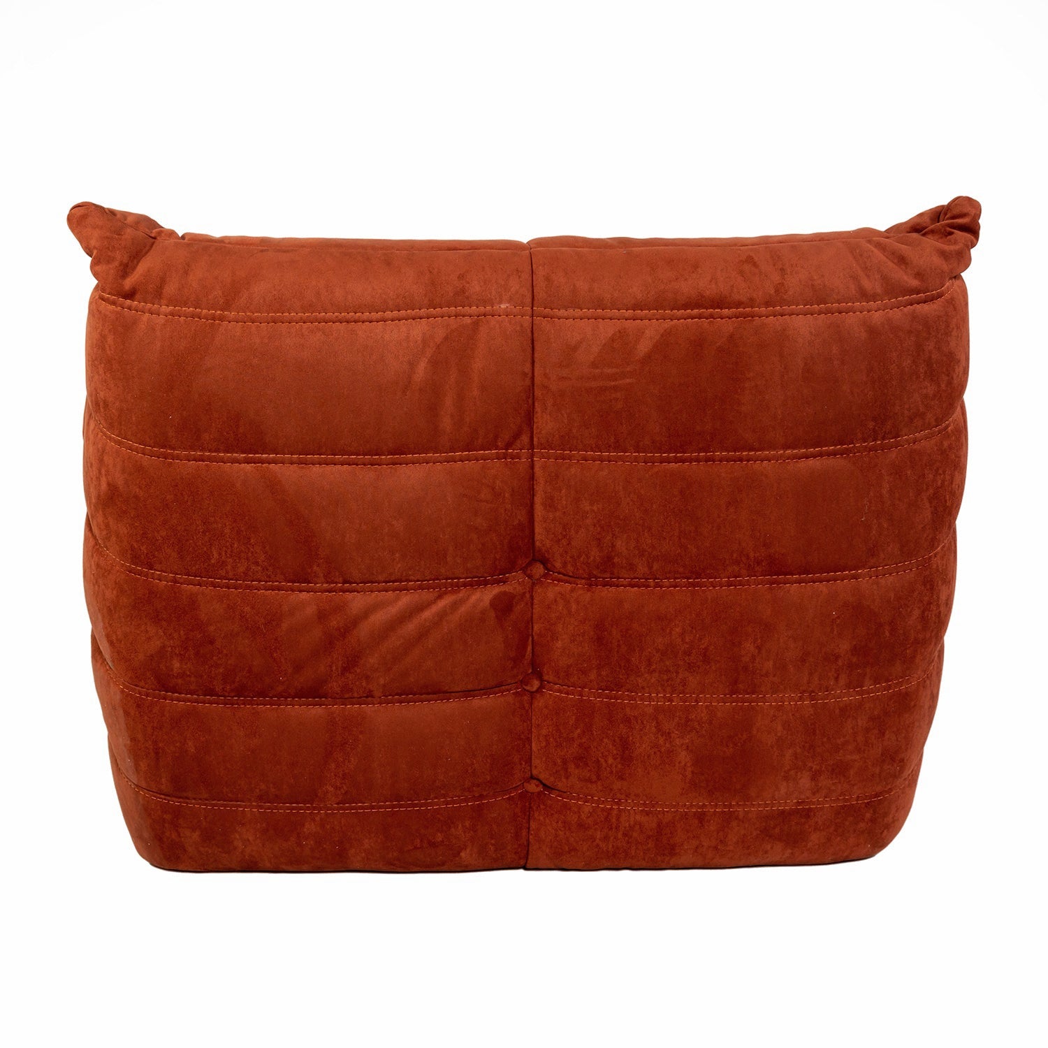 Togo Style Sofa Brick Red Suede 1 Seater