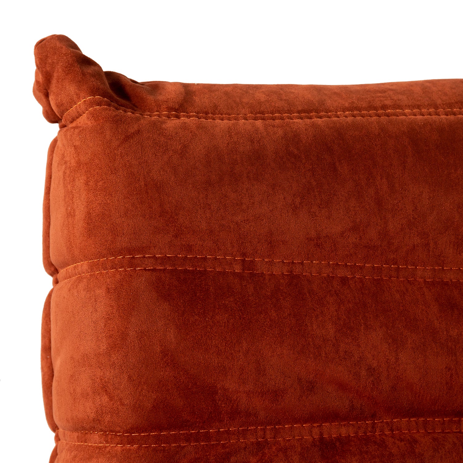 Togo Style Sofa Brick Red Suede 1 Seater
