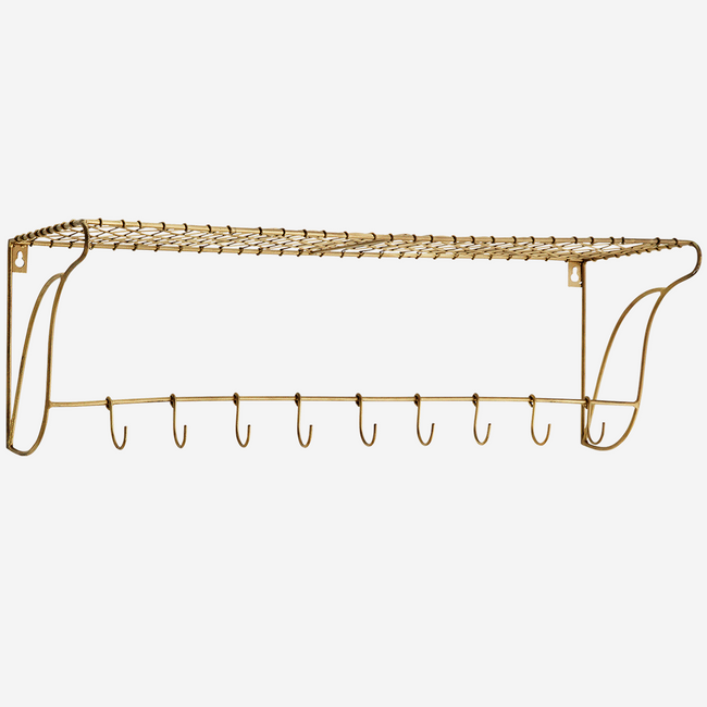 Shelf With Hooks 76x26,5x24 cm  Madam Stoltz