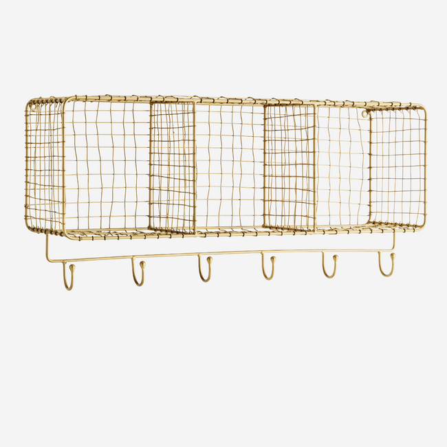 Hanging Shelf With Hooks 61x17x28 cm. - Madam Stoltz