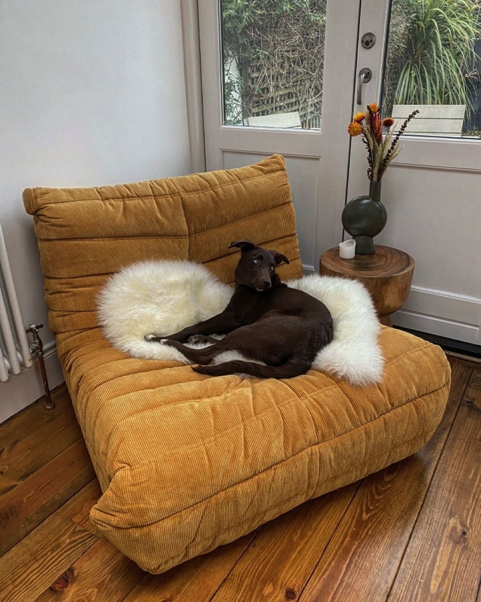Togo Style Sofa Mustard Yellow Corduroy 1 Seater