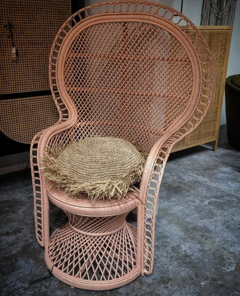 Rafia Cushion With Fringe Round S.ALTERNATIVE FURNITURE